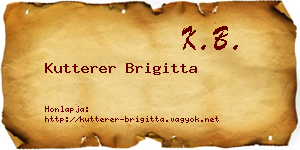 Kutterer Brigitta névjegykártya